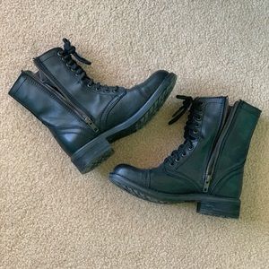 Steve Madden Leather Combat Boots